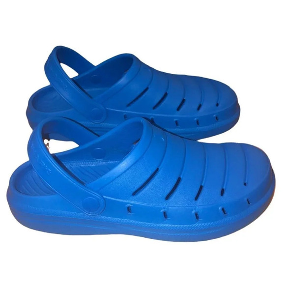 RUGGED SHARK Sz 7 Men's Blue Comfort Clogs Sandals Non-Marking Soles Shoes - Picture 2 of 5